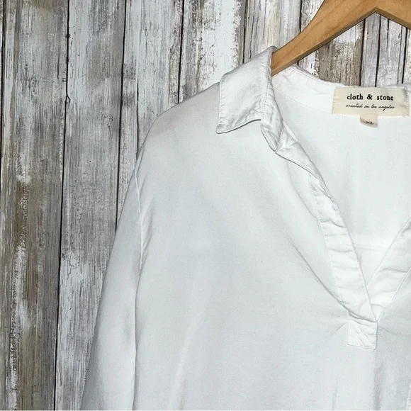 Cloth & Stone White Oversized Popover Blouse - Picture 3 of 7